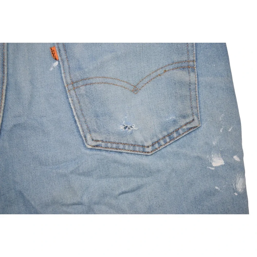 Vintage Levis 575 Mens 38x29 Baggy Faded Orange Tab Distressed Painter 80s Jeans